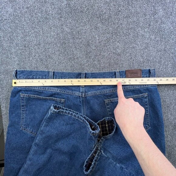 LL Bean Blue Jeans Adult Men's 44X30 Relaxed Fit Blanket Lined Plaid 100% Cotton - Picture 12 of 12